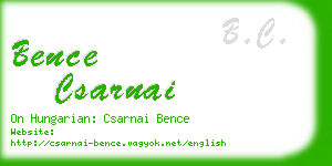 bence csarnai business card